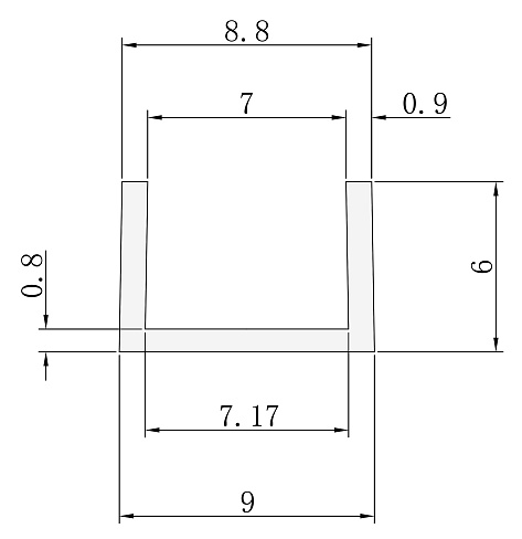 Планка матовая, торцевая для мебельных щитов 6мм, L=1200мм
