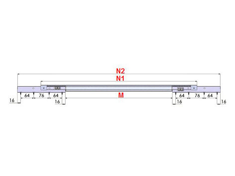 Набор фурнитуры для раздвижного стола внутренний синхронный HMR 100 (HMR-E), MEPA
