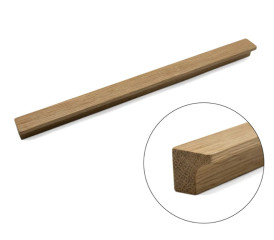 Ручка мебельная  LINE, деревянная (дуб),  светлое масло, 256мм, L296 мм