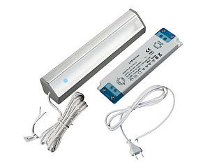 Комплект угл. профиля 0,48 м с LED лентой/холодный свет/блок пит/сенсор-выкл/сет.шнур