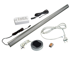 Комплект угл. профиля 0,35м с LED лентой/холодный свет/выкл/сет.шнур