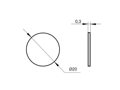 Заглушка-самоклейка d=20мм, алебастр белый 095, комплект 28шт.