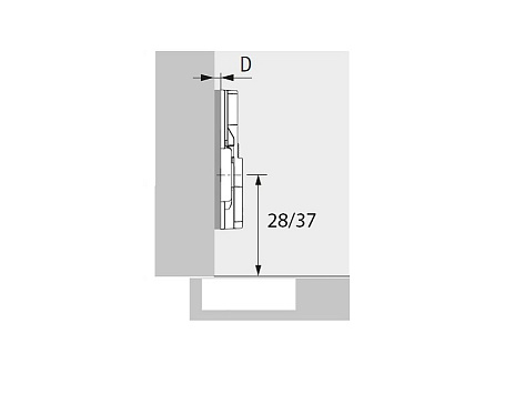 Монтажная планка параллельного адаптера Sensys/Intermat, D1,5, под шуруп, цинк. литье, никелированная Art. 9106990, Hettich