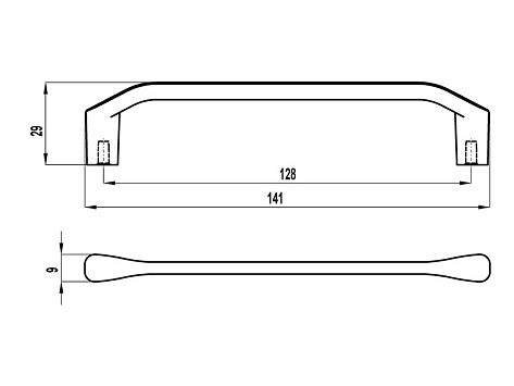 Ручка мебельная, скоба FS 211, 128 мм, черный матовый, Валмакс