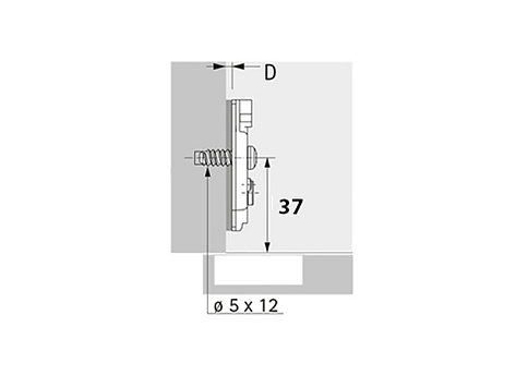 Монтажная планка для петли Sensys H=3, регулировка эксцентриком, в комплекте с 2 евровинтами, черный обсидиан Art. 9091805, Hettich