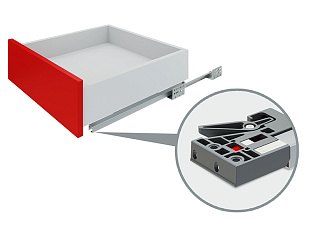 Скрытые направляющие для ящиков неполного выдвижения 350мм Push to Open, B-Slide DB7776Zn/350, Boyard