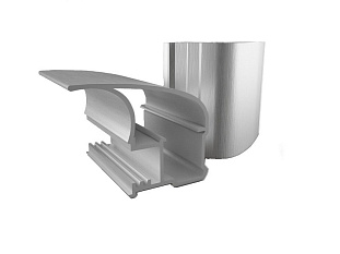 Ручка-профиль асимметричная широкая браш серебро 2700 мм