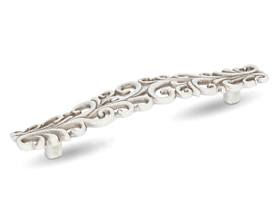 Ручка мебельная, скоба WMN721, 128 мм, Италия, белый с серебром, Giusti