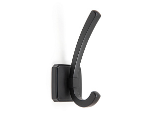 Крючок мебельный HENRY K217BL.9, двухрожковый, матовый чёрный, Boyard