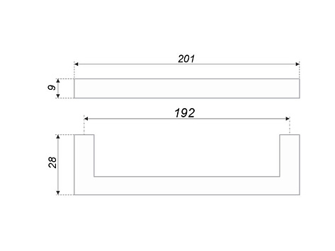 Ручка мебельная, скоба QUADRA RS043, 192 мм, хром, Boyard, RS043CP.4/192