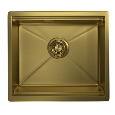 Мойка кухонная Granula 5045U, 500х445мм, золото сатин, нерж сталь