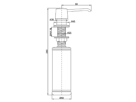 Дозатор для жидкого мыла SAUBER, D001-418, черный металлик, Paulmark