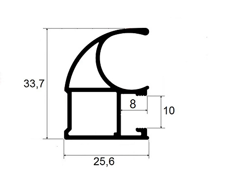 Ручка-профиль асимметричная черный муар 2700 мм, Dorwell
