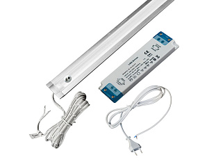 Комплект врезн. профиля 0,3 м с LED лентой/холодный свет/блок пит/сенсор-выкл/сет.шнур