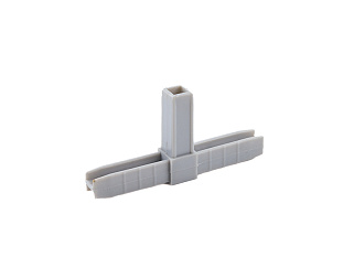 Уголок сборочный 3d прямой с отверстием и резьбой M8, серый металлик, Алюмформ