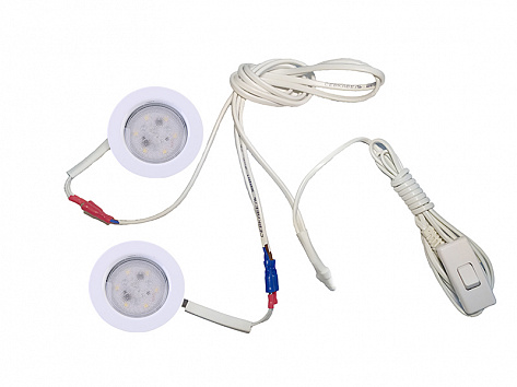 Комплект 2 LED врезных светильников FT-9228 220V, (сетевой шнур с выкл. в упаковке), нейтральный 4000K, белый