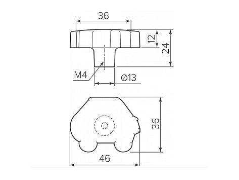 Ручка мебельная, кнопка Машинка, силикон