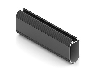 Штанга овальная рифленая 15х30, с пазом под демпфер, алюминий, чёрный матовый, L= 5650, AA0733.VP565.BKSPC.CJ