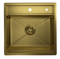 Мойка кухонная Granula 5051, 500х510мм, золото сатин, нерж сталь