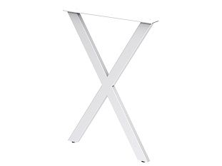 Опора для стола X-образная, 30х60, 725x595+5мм, усиленная, белый глянцевый (RAL 9016)