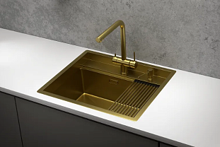 Мойка кухонная Granula 6051, 600х510мм, золото сатин, нерж сталь