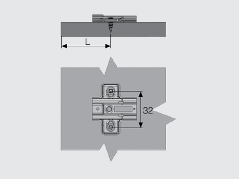 Монтажная планка для петли STAR TRACK, дистанция 7 мм, Art. 102612, Samet