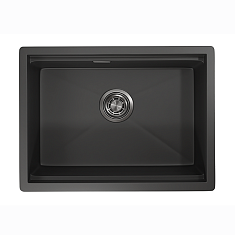 Мойка кухонная Granula 6045U, 600х445мм, черный матовый, нерж сталь