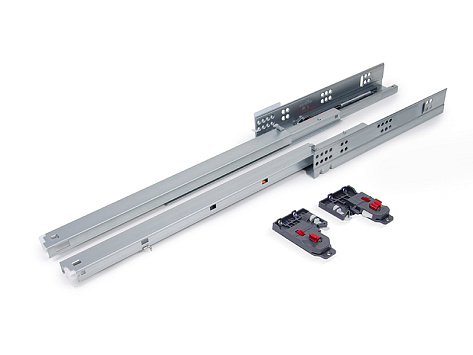 Скрытые направляющие для ящиков полного выдвижения 450мм с доводчиком, 2D, B-Slide DB8781Zn/450, Boyard