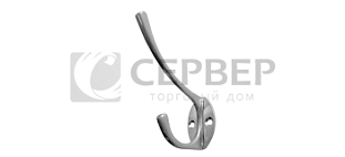 Крючок мебельный K17MC, двухрожковый, матовый хром, Китай