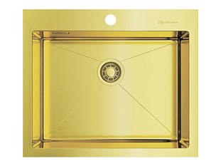 Мойка Omoikiri Akisame 59-LG 590х510х200мм, выпуск 3 1/2, нержавеющая сталь/светлое золото, в комплекте