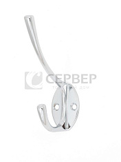 Крючок мебельный K17CP, двухрожковый, хром, Китай
