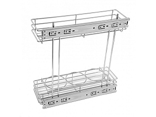 Бутылочница 200 мм на направляющих без доводчика KR12/1/1/200, хром, Boyard