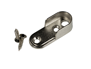 Опора для овальной одежной штанги 30х15мм с подсветкой с отв. под провод, нержавейка 17.800.00.034