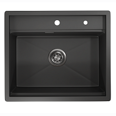 Мойка кухонная Granula 6051, 600х510мм, черный матовый, нерж сталь