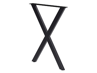 Опора барная X-образная, 30х60, 840x595+5мм, усиленная, черный матовый (RAL9004)
