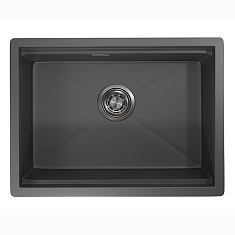 Мойка кухонная Granula 6045U, 600х455мм, графит матовый, нерж сталь