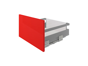 Ящик полного выдвижения СТАРТ 500 мм push to open, серый, с прямоугольным рейлингом, Boyard