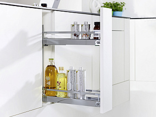 Бутылочница с 2 полками №15, 150 мм 3D, высота 542 мм, Арена КЛАССИК, хром, Art. 21840005, Kessebohmer