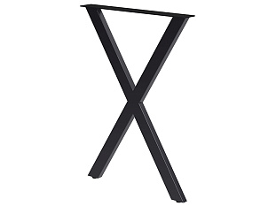 Опора барная X-образная, 30х60, 960x595+5мм, усиленная, черный матовый (RAL9004)