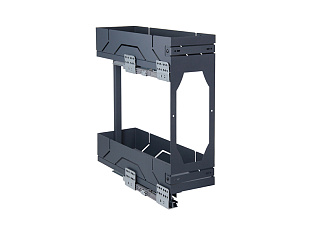 Бутылочница 200 мм на направляющих с доводчиком X.FIT KR43/1/3/200/L/GRPH, графит, левая, Boyard