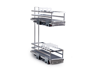 Бутылочница 200 мм на направляющих Push to Open FLORA, KR05/1/4/200/L, хром, левая, Boyard