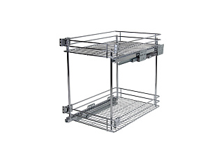 Выдвижная корзина 400 мм без направляющих VEGA, KR39/1/0/400, хром, Boyard