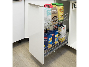 Диспенса Джуниор Слим 400 мм, высота 640-728 мм, Арена КЛАССИК, 2 полки, титан, цвет дна серый, Art. 2606380102, Kessebohmer