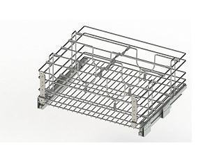 Корзина выкатная для хранения сковородок и крышек в нижнюю базу, 800 мм на направляющих Hettich с доводчиком, Хром