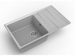 Мойка кухонная Granfest GF - LV-860L, 860х500x200мм, серый, искусственный камень, в комплекте