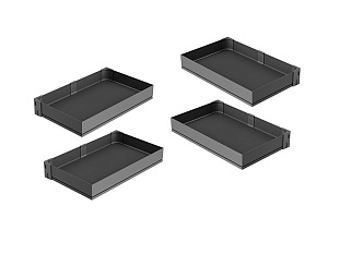 4 полки, Волшебный уголок, 450-600 мм, Арена ПЬЮР, антрацит, цвет дна антрацит, антислип, Art. 2366419846, Kessebohmer