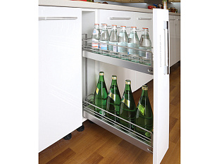 Бутылочница с 2 полками №15, 150 мм 3D, высота 542 мм, Арена КЛАССИК, титан, Art. 21840102, Kessebohmer