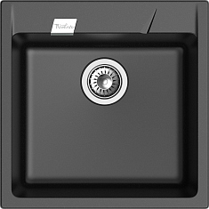 Мойка кухонная Rivelato RAUM RM-50, 510х510x200мм, черный, искусственный камень, в комплекте