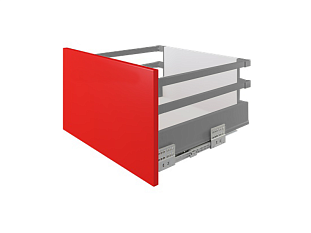 Ящик полного выдвижения СТАРТ 500 мм push to open, серый, с двумя прямоугольными рейлингами, Boyard