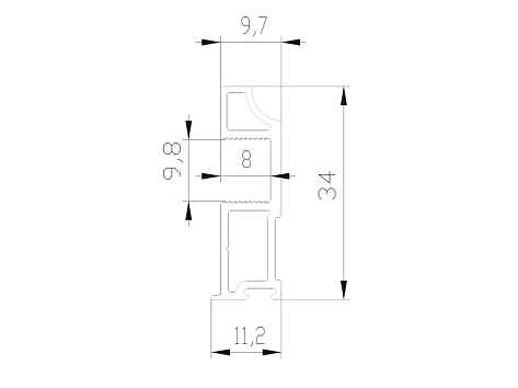 Aristo Slim line Вертикальный профиль 2,7, серебро крац. AV0650.VP540.SLXAN.CJ/2